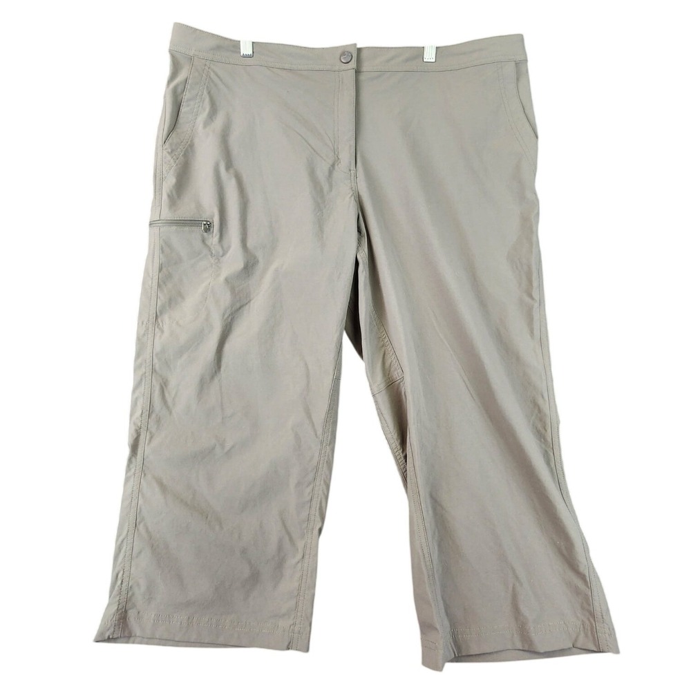 L.L.Bean Vista Camp Capris Khaki Women 20 Regular Hiking Outdoor Pants 268920‎